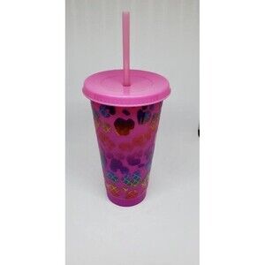 24oz Color Changing Tumbler w/ lid and straw -Rainbow Color Design